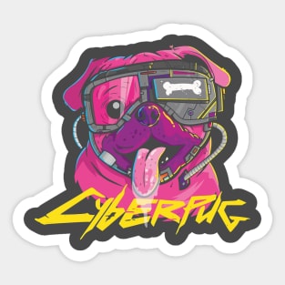 Tech Pug: Modern and Futuristic Cyber Pug Sticker